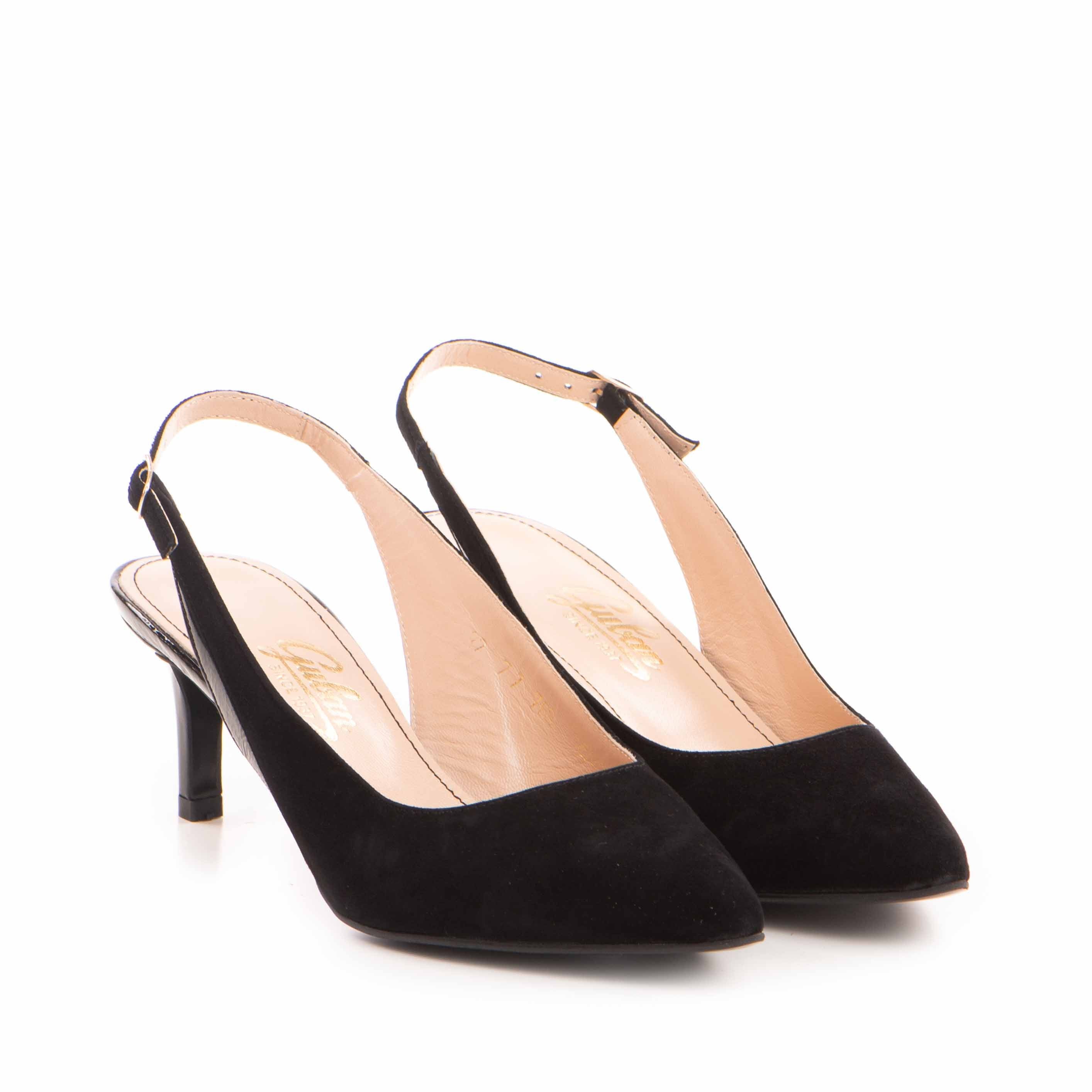 Pantofi dama Guban model 3540 nappa negru/velur negru