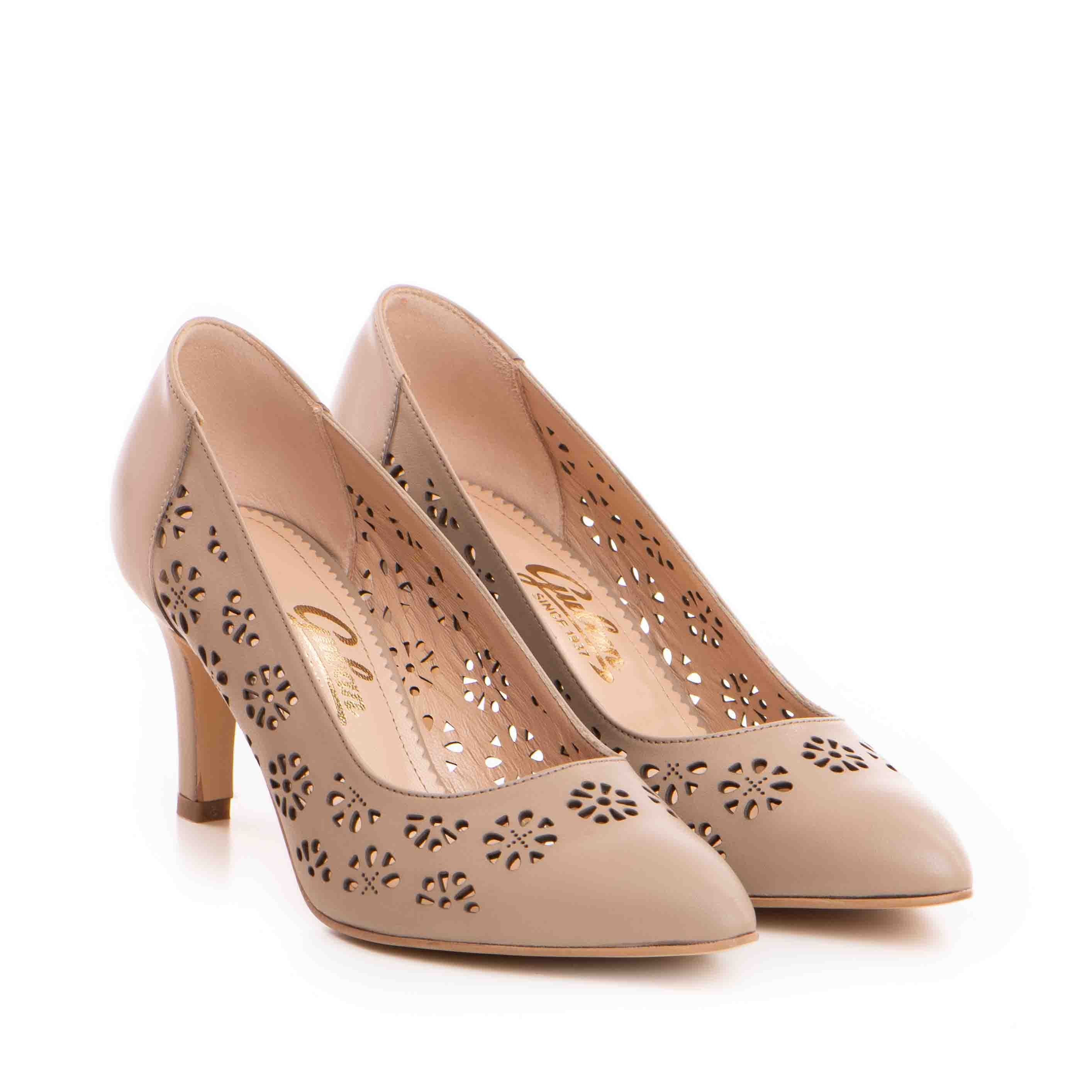 Pantofi dama Guban model 3328 piele nappa taupe