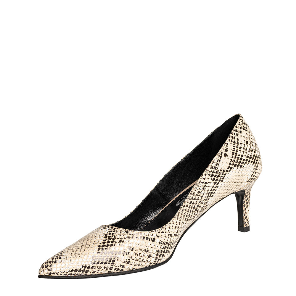 Pantofi dama Guban model 1591 piele nappa animal print bej