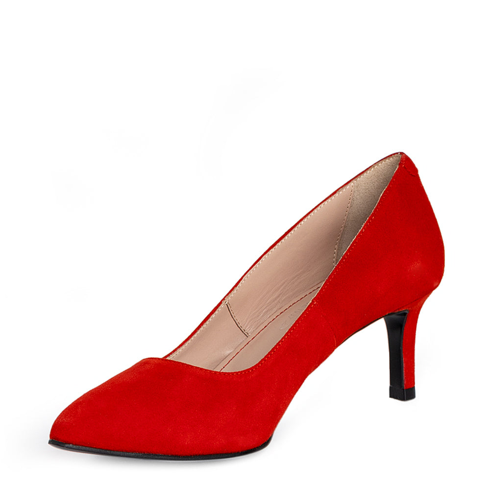 Pantofi dama Guban model 3514 piele velur rosu