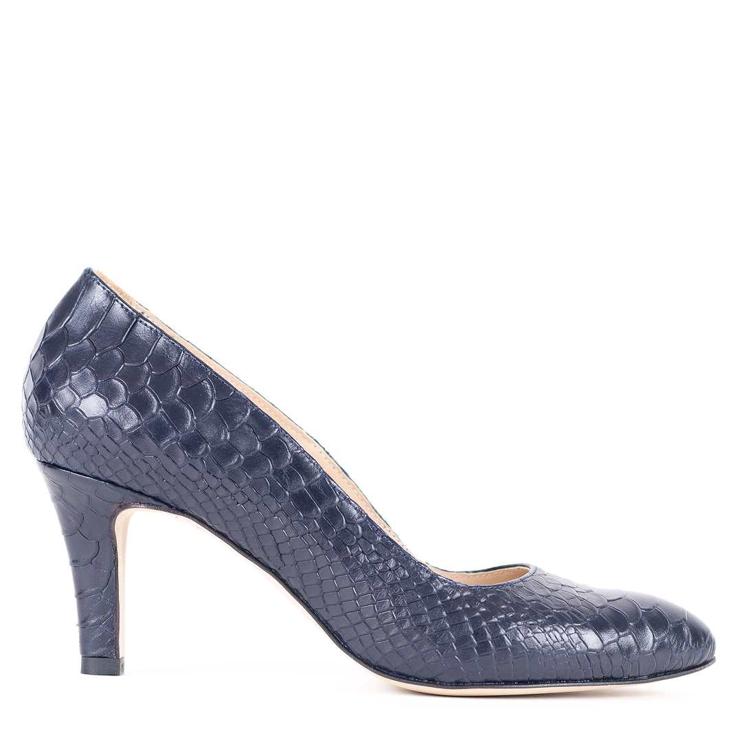 Pantofi piele dama Guban model 3063 nappa sarpe bleumarin