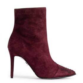 Botine dama Guban model 1525 velur bordo/ nappa bordo