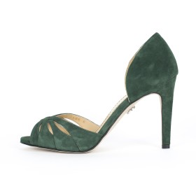 Pantofi dama Guban 1586-6 piele velur verde