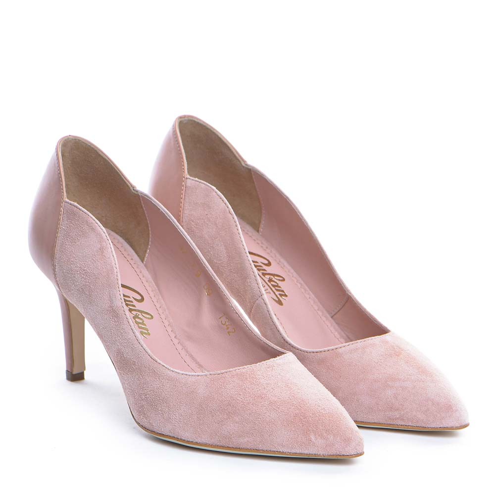 Pantofi de dama Guban 1342 velur somon/nappa roz