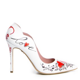 Pantofi dama Guban 1250 piele nappa alb "Valentine's Day 2022"