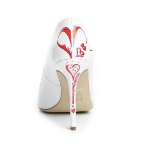 Pantofi dama Guban 1250 piele nappa alb "Valentine's Day 2022"