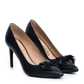 Pantofi de dama Guban 1340 nappa negru/velur negru