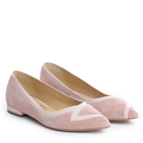 Pantofi de dama Guban 3538 velur somon/nappa roz