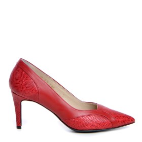Pantofi dama Guban 1356 piele nappa rosu/sarpe rosu