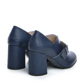 Pantofi dama Guban 3596 nappa bleumarin/sarpe bleumarin