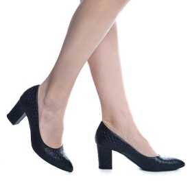 Pantofi dama Guban 3292 piele nappa sarpe negru