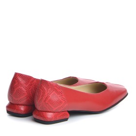 Pantofi dama Guban 3594 nappa rosu/sarpe rosu