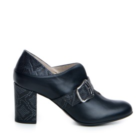 Pantofi dama Guban 3596 nappa negru/sarpe negru