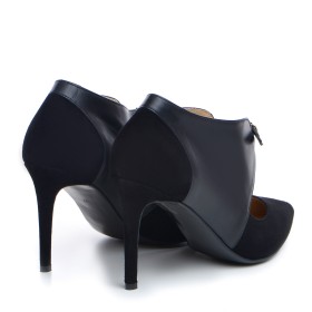 Pantofi dama Guban 1361 piele velur negru/nappa negru