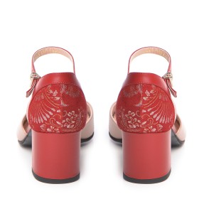 Sandale dama Guban 3601 nappa rosu/roz