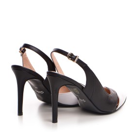 Pantofi dama Guban model 1399 nappa negru/nappa alb