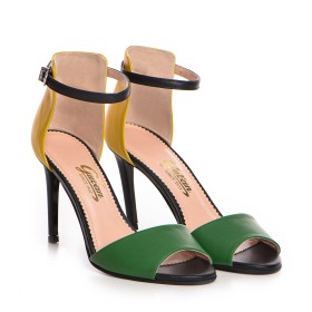 Sandale dama Guban model 1385 nappa galben/verde