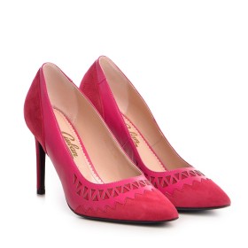 Pantofi dama Guban model 1286 piele velur magenta- nappa magenta