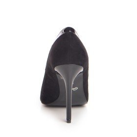 Pantofi dama Guban model 1320  velur negru/ lac negru