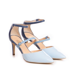 Pantofi  dama Guban model 1421 piele nappa  albastru/ lac sky