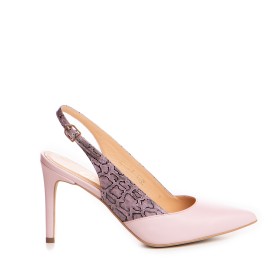Pantofi dama Guban model 1435 piele nappa roz- nappa animal print mov
