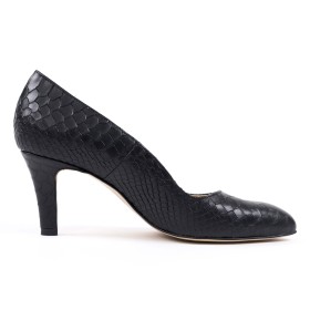 Pantofi dama Guban 3063 piele nappa sarpe negru