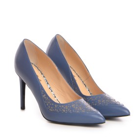 Pantofi dama Guban model 1285 piele nappa albastru