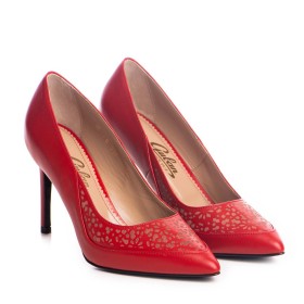 Pantofi dama Guban model 1285 piele nappa rosu