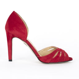 Pantofi dama Guban 1586-6 piele velur rosu