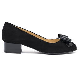 Pantofi dama Guban 3484 piele velur negru/lac negru