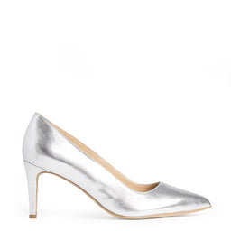 Pantofi  dama Guban model 1218 piele nappa kristal argintiu