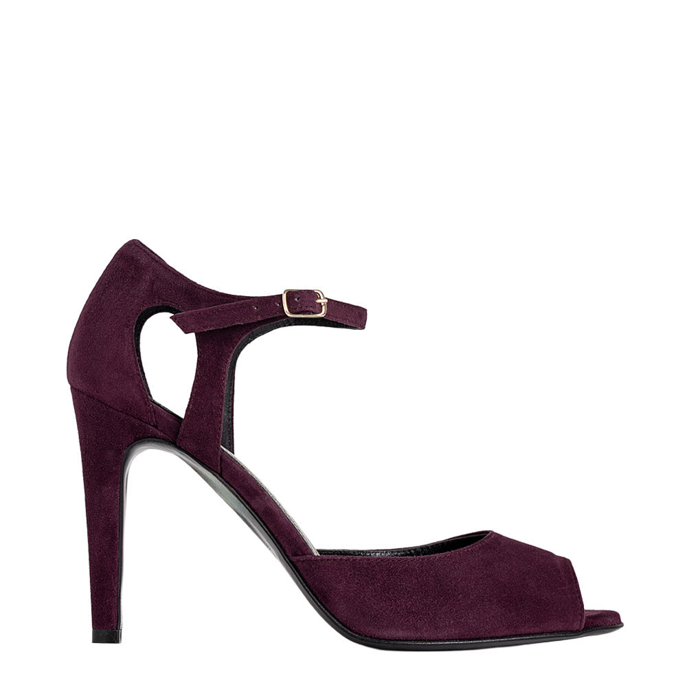 Sandale dama Guban model 1223 piele velur visiniu