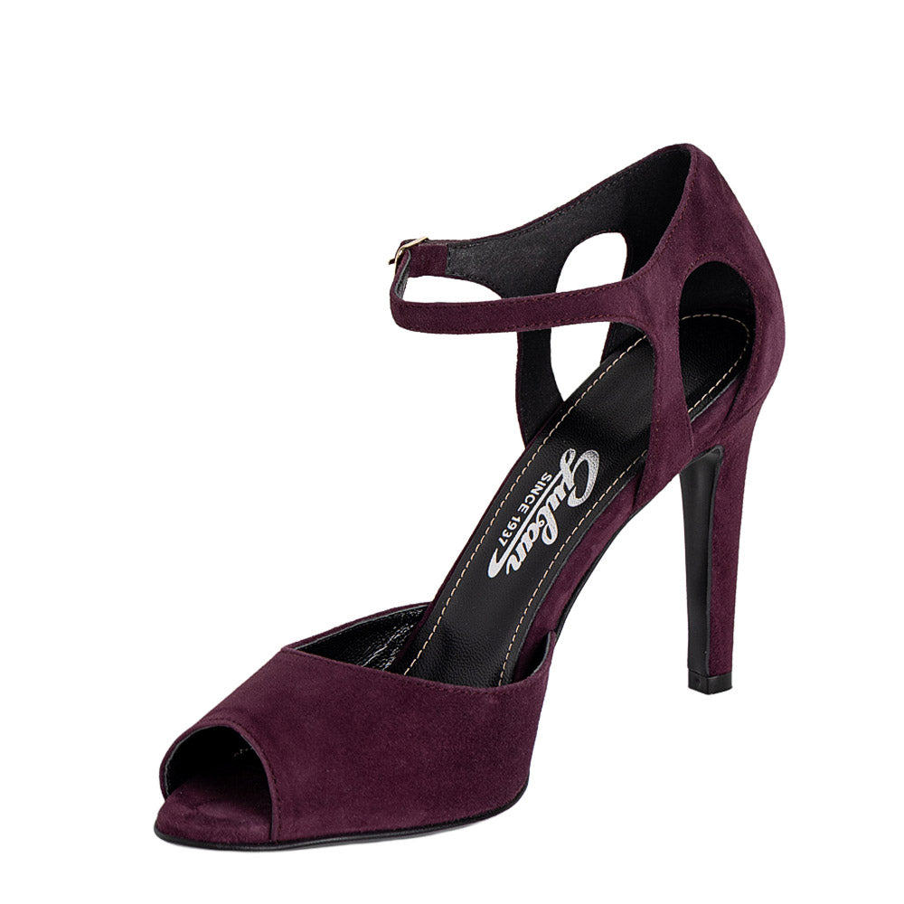 Sandale dama Guban model 1223 piele velur visiniu