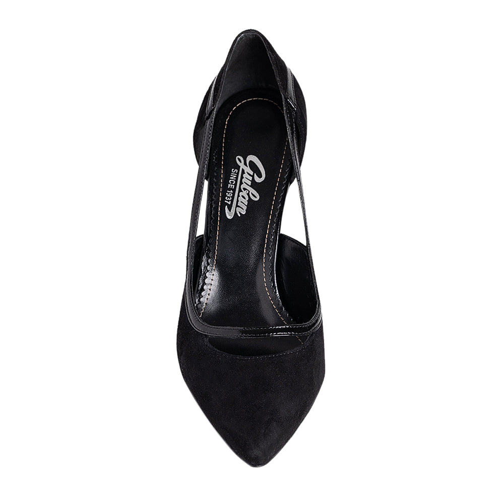 Pantofi dama Guban model 1462 velur negru/naplac negru