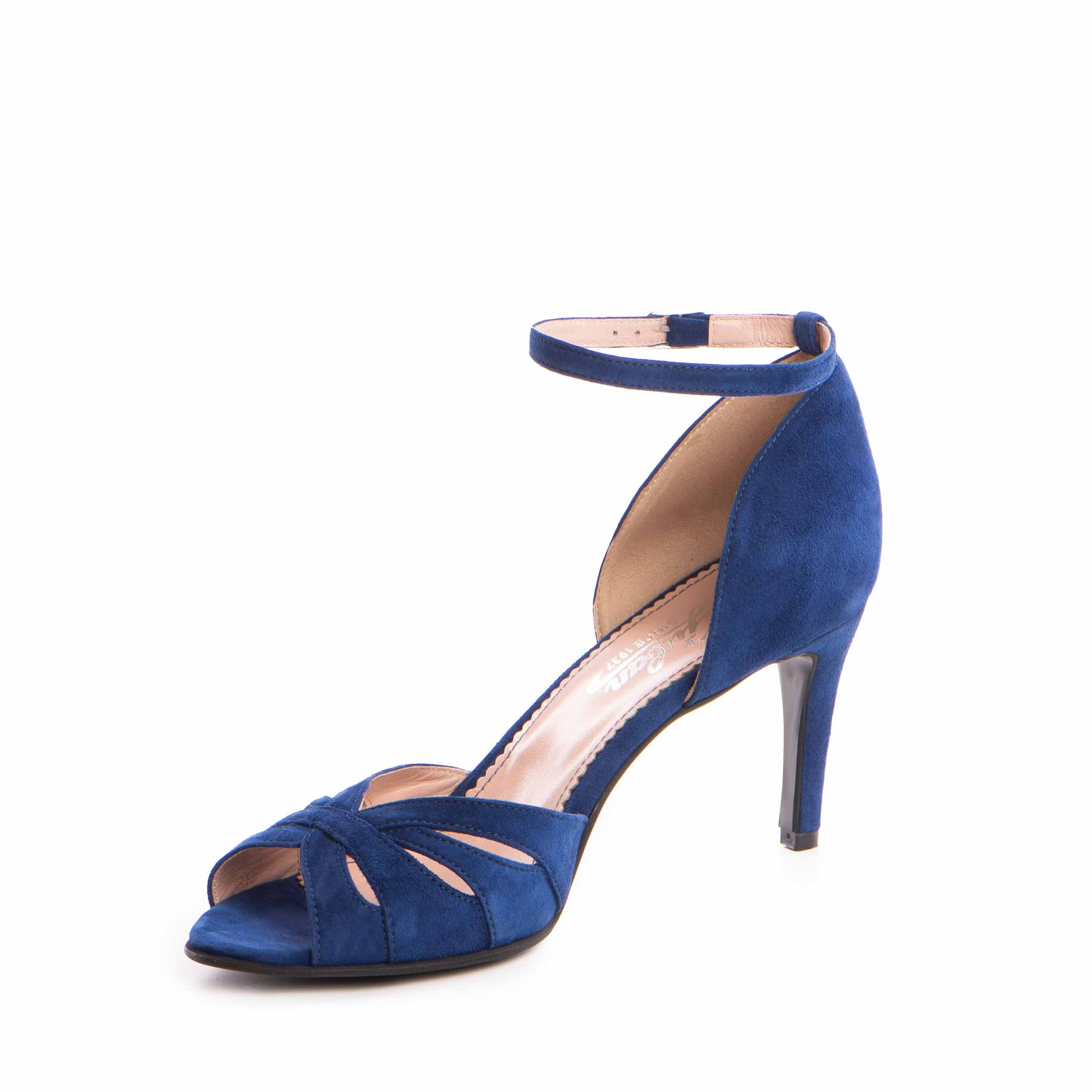 Sandale dama Guban model 1486/C piele velur albastru royal