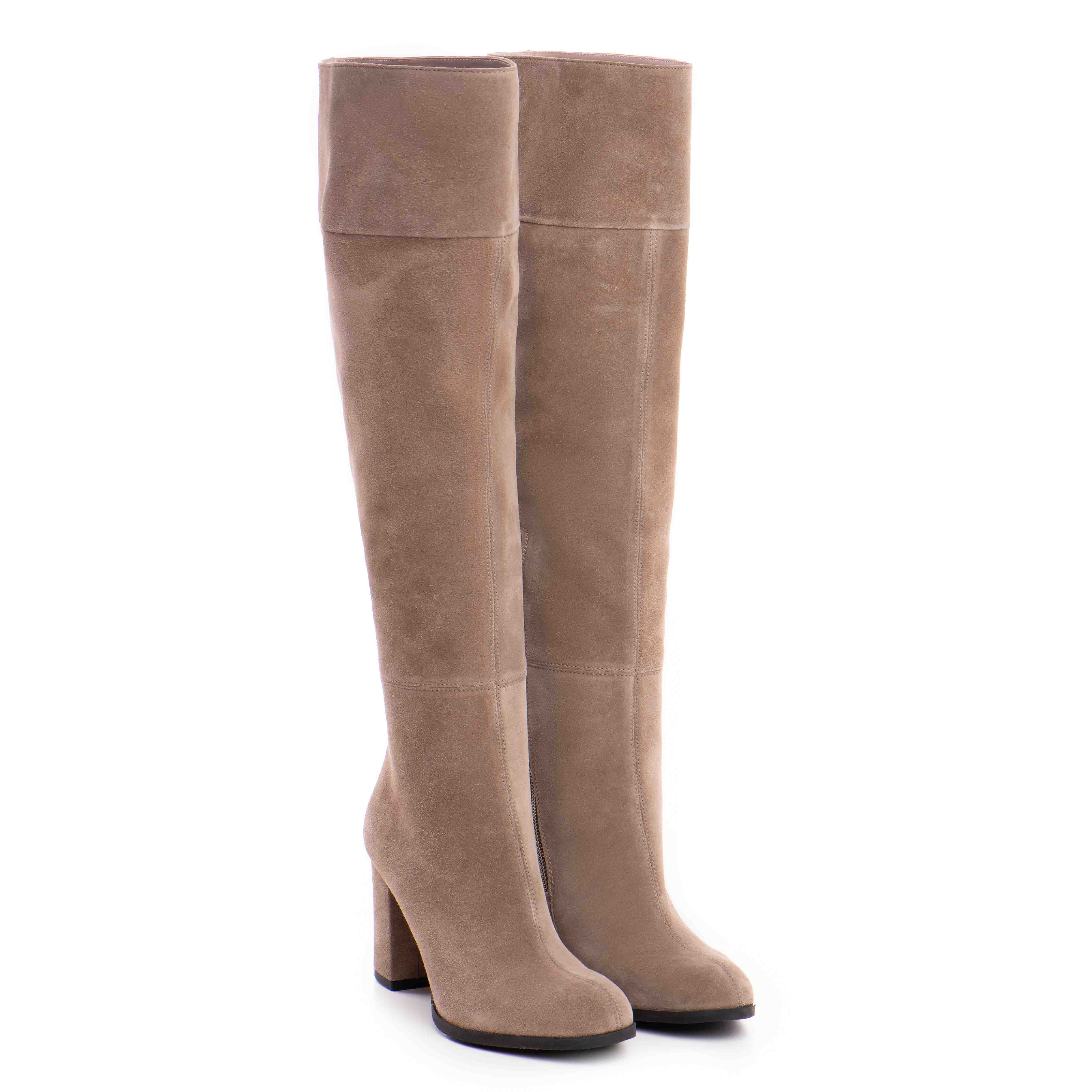 Cizme dama Guban model 1502 piele velur almond