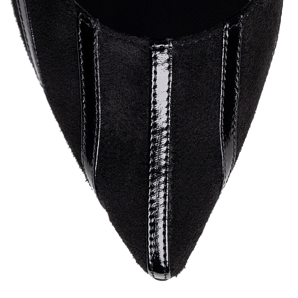 Pantofi dama Guban model 1510 velur negru-naplac negru