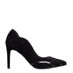 Pantofi 1510 Velur & Naplac Negru