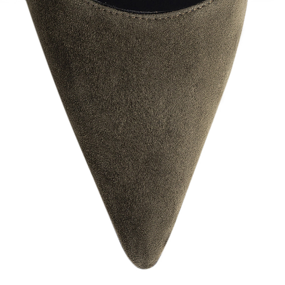 Pantofi dama Guban model 1531 piele velur olive