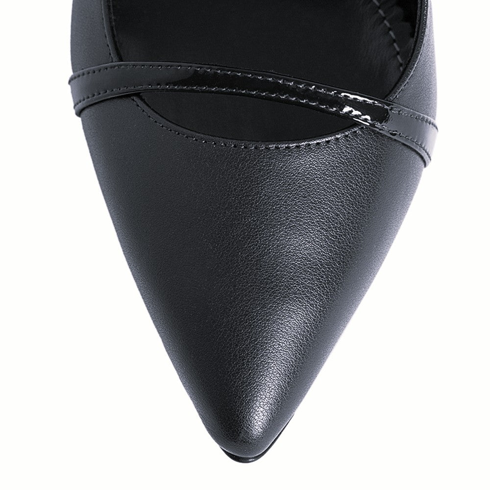 Pantofi dama Guban model 1557 piele nappa negru-lac negru