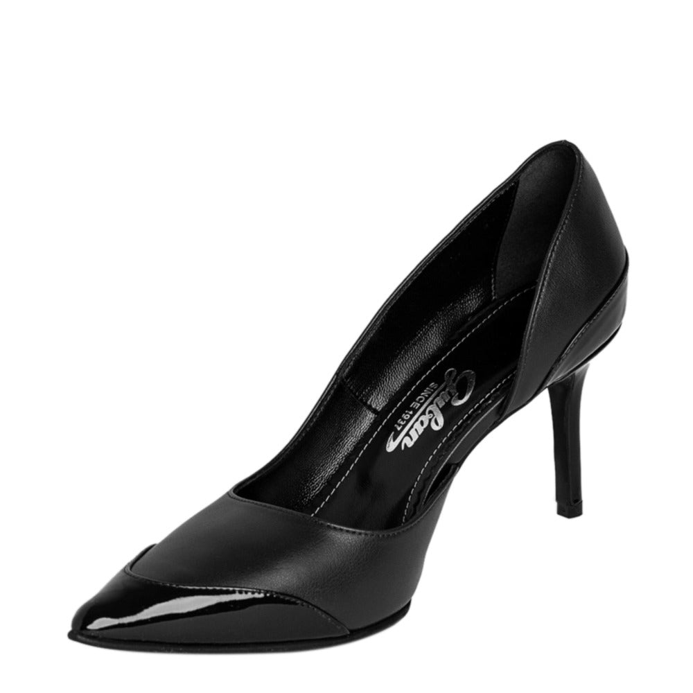 Pantofi dama Guban model 1566 piele nappa negru-lac negru