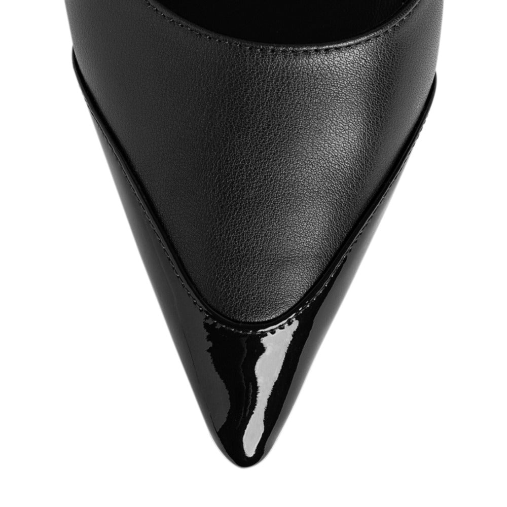 Pantofi dama Guban model 1566 piele nappa negru-lac negru