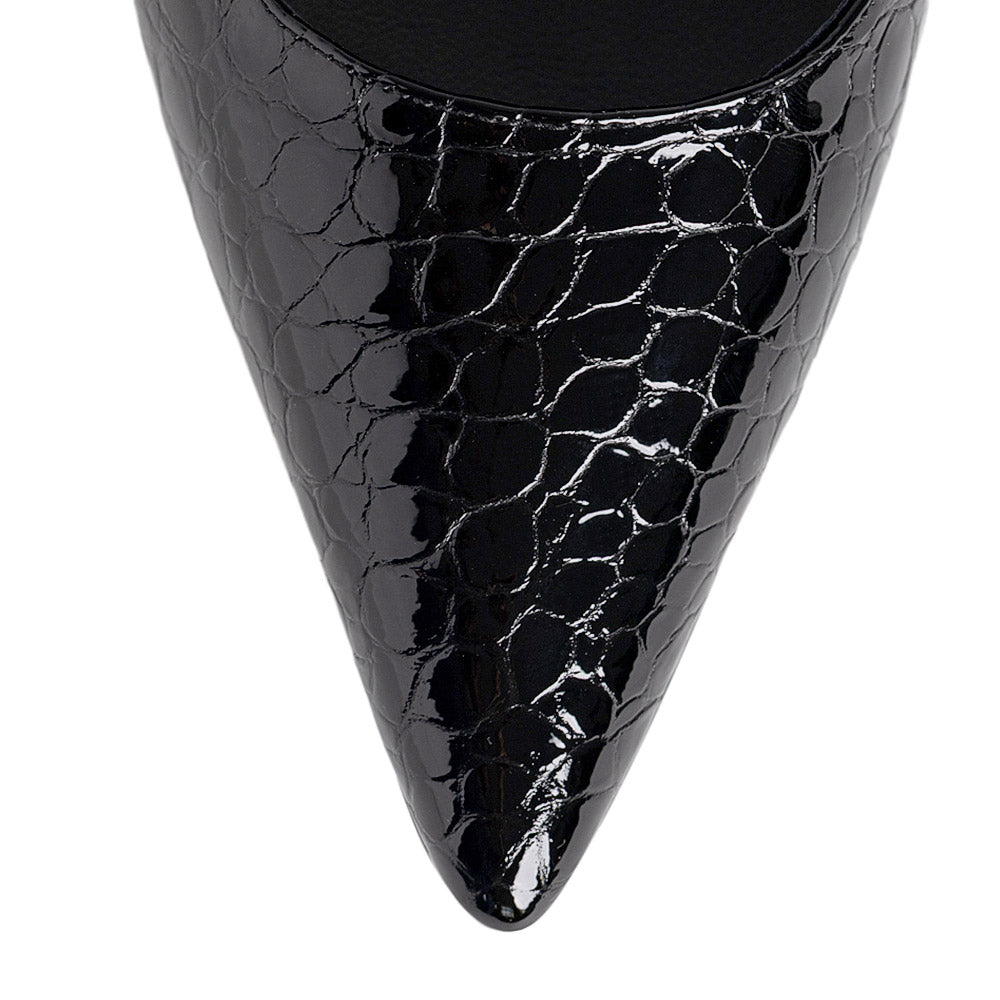 Pantofi dama Guban model 1570 piele nappa animal print negru