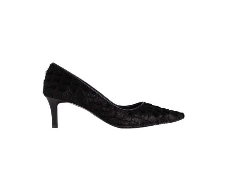 Pantofi 1581 Ponei Animal Print Negru