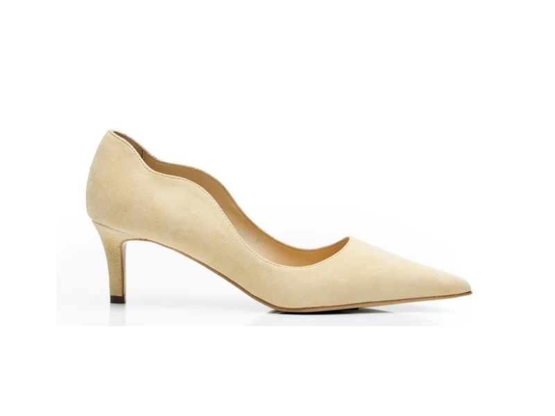 Pantofi 1592 Velur Crem Unt