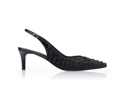 Pantofi 1581 Ponei Croco Negru