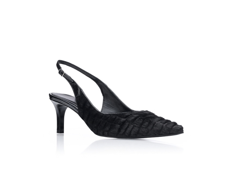 Pantofi 1581 Ponei Croco Negru