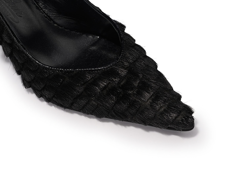 Pantofi 1581 Ponei Croco Negru