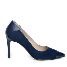 Pantofi dama Guban 1359 velur bleumarin/nappa bleumarin/lac bleumarin