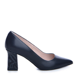 Pantofi dama Guban 1362 nappa negru/sarpe negru